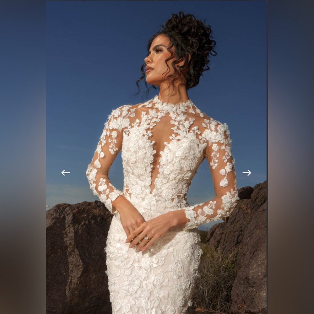 Kitty Chen Ivoire Wedding Dress: Nude Color Long Sleeves